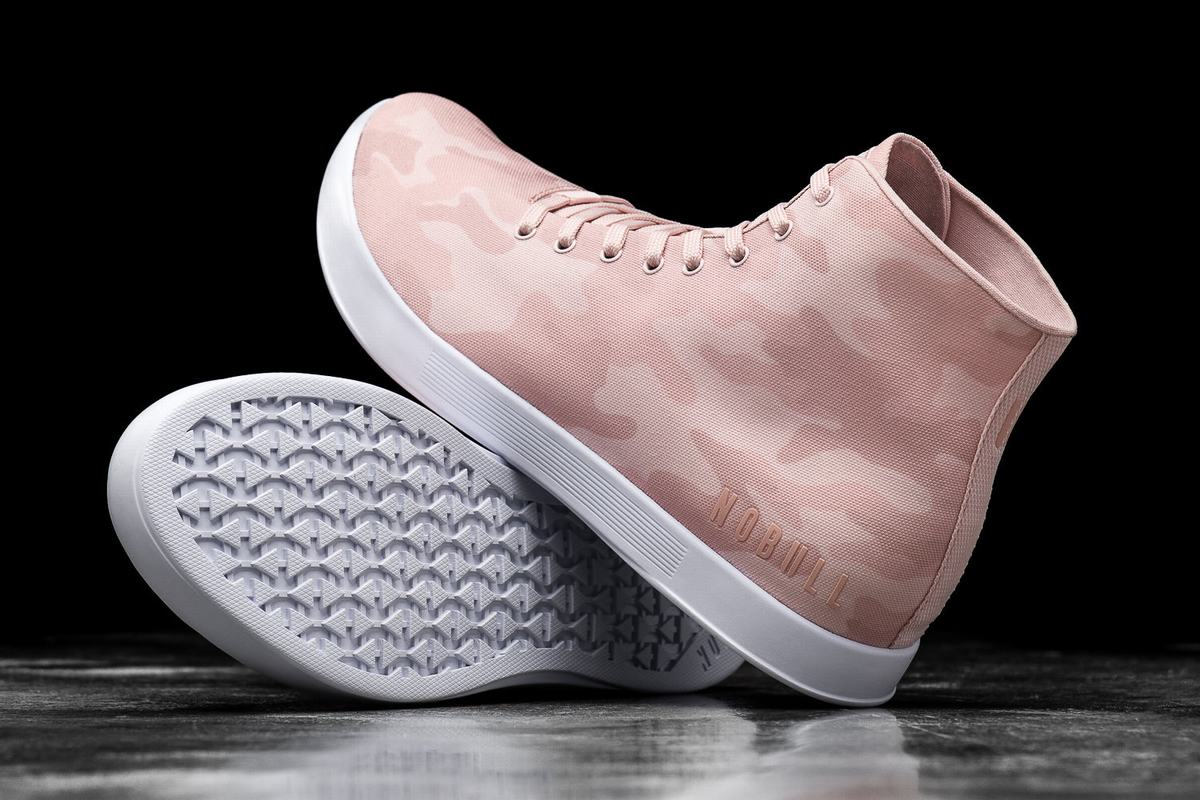 Nobull High-Top Canvas Women's Trainers Rose Camo | Australia (LF8251)